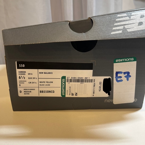 NEW BALANCE 550 BLUE/YELLOW - Picture 7 of 8